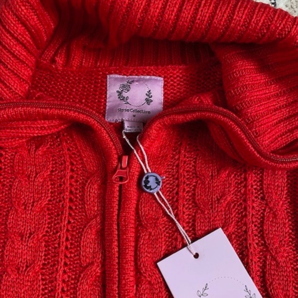 NWT Rose Collective Red Cardigan, Sz M - Picture 3 of 4